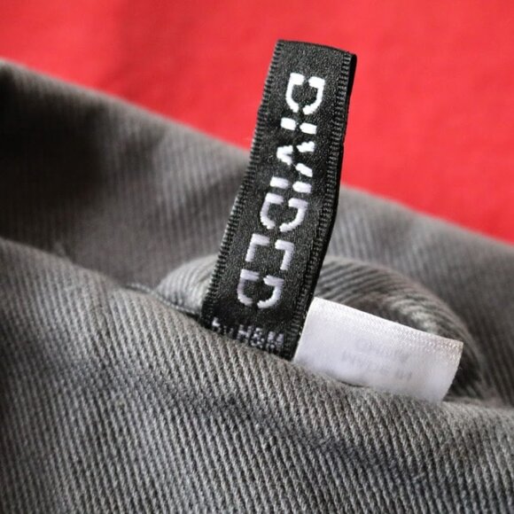 Divided by H&M Double-Breasted Twill Denim Military Jacket Coat - Gray, Size 8 - Picture 12 of 15